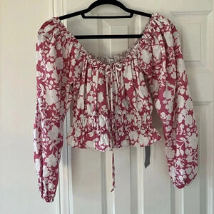 NWT NSR Pink & White Floral Long Sleeved Top XS
